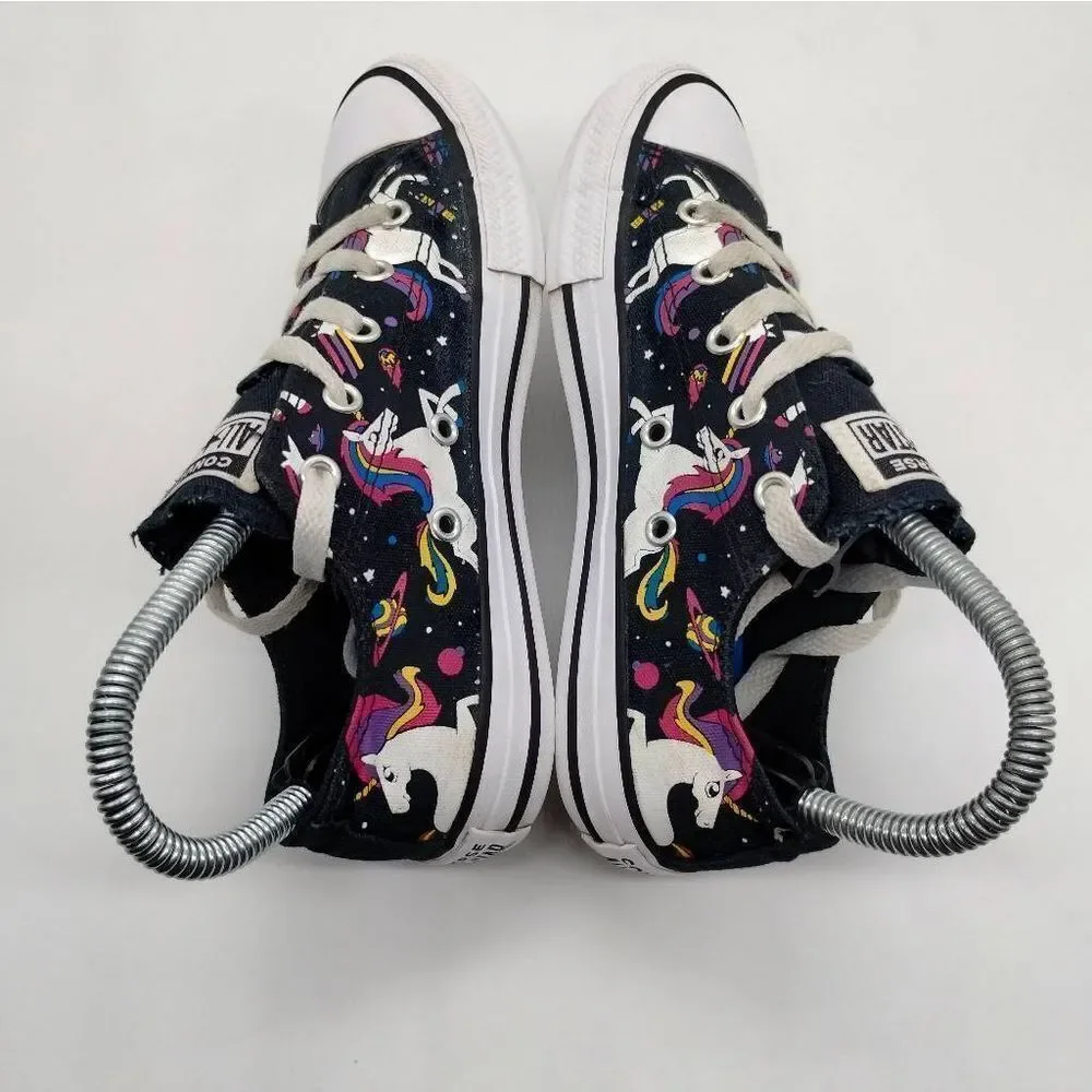 Converse Chuck Taylor All Star Low Unicorn Sneakers Juniors Size 2 Black Rainbow